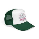 Trucker Hat – Two Wheels One Soul Motorcycle Foam Cap Printify
