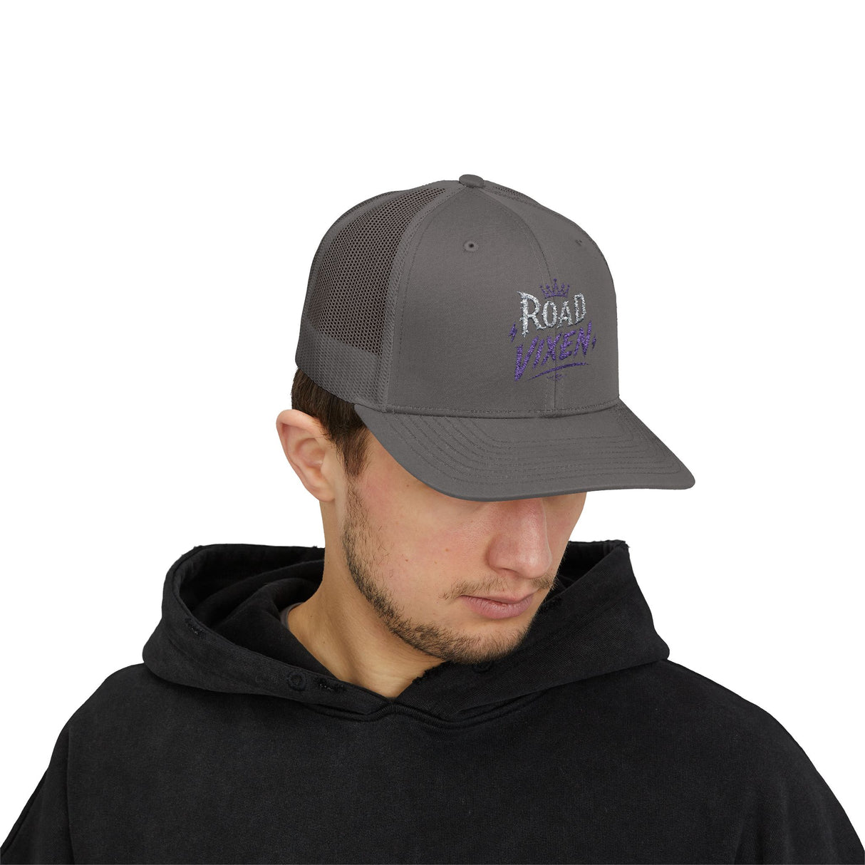 Road Vixen Trucker Cap — Retro Crown Snapback Mesh Hat