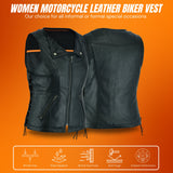 The REB-VIX Ladies Revealing Side Laces Leather Vest