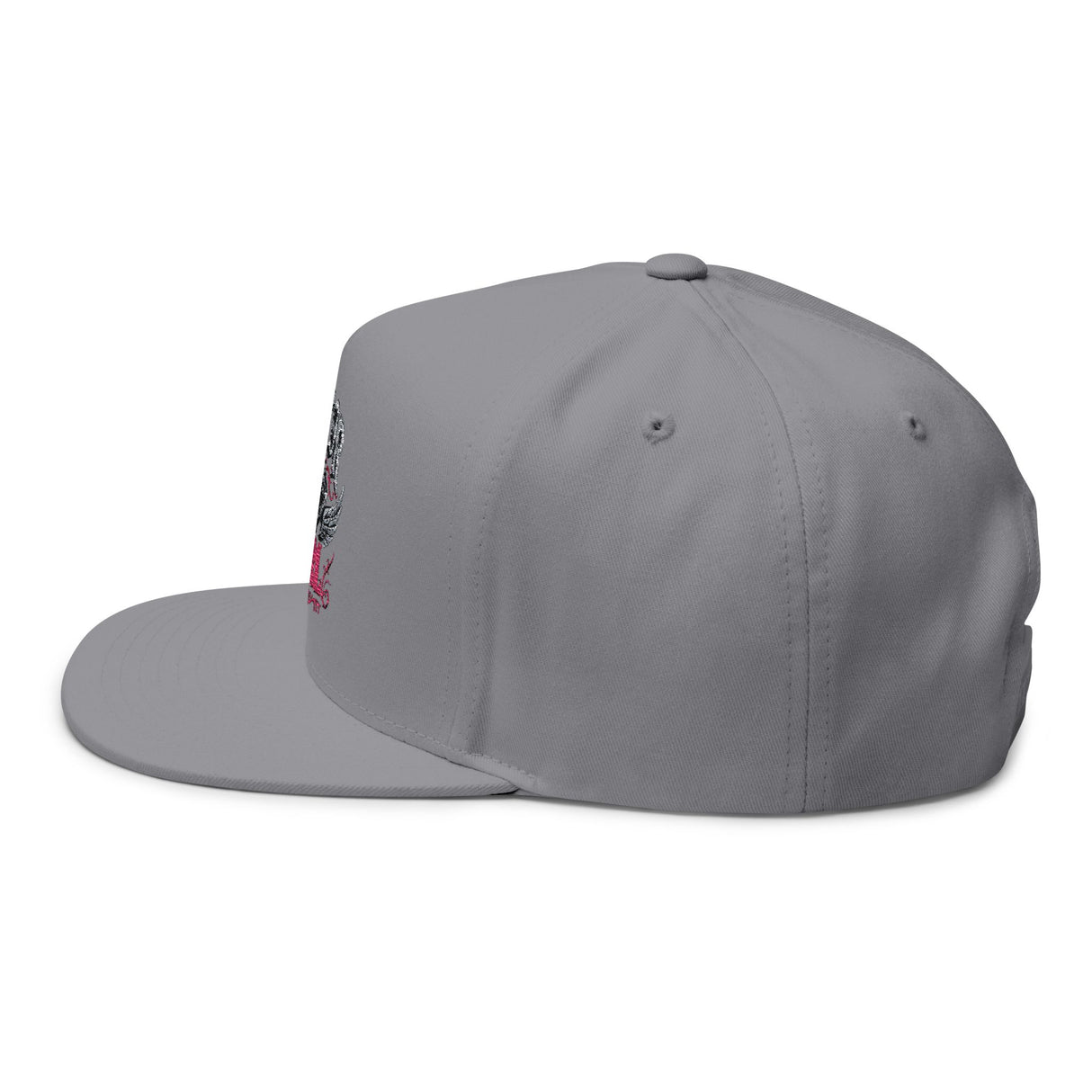 Motor Girl Embroidered Flat Bill Cap — Women's Biker Snapback Hat