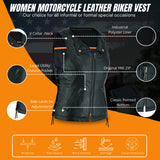 The REB-VIX Ladies Revealing Side Laces Leather Vest