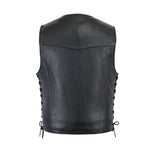 Straight bottom Gun pocket leather men vest