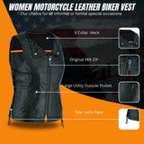 The REB-VIX Ladies Revealing Side Laces Leather Vest