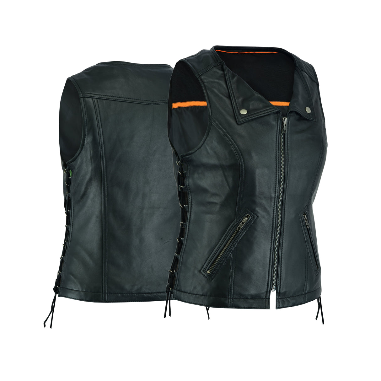 The REB-VIX Ladies Revealing Side Laces Leather Vest