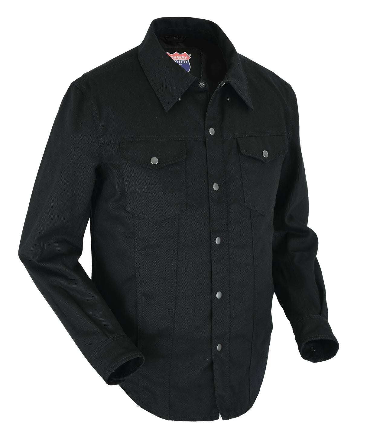 Biker Denim Club Style Anarchy Twill Shirt Conceal Carry Gun pocket