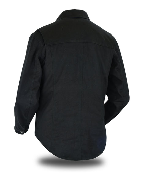 Biker Denim Club Style Anarchy Twill Shirt Conceal Carry Gun pocket