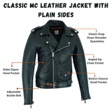 Classic MC Leather Jacket with Plain sides