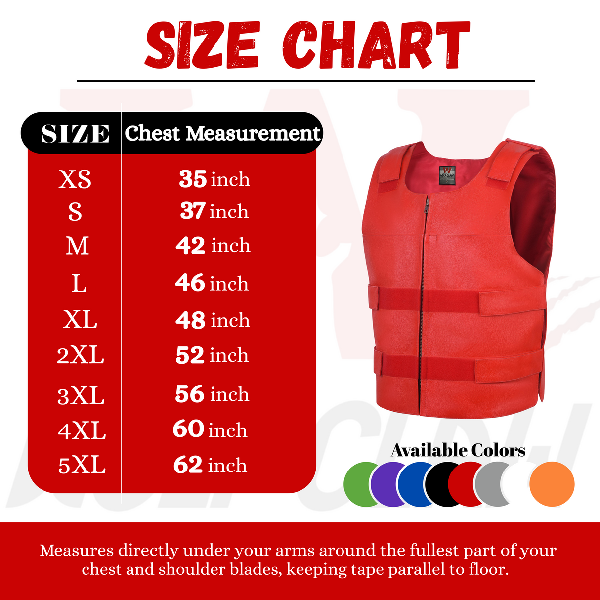 Men Red Bullet Proof Style Leather Vest for Bikers Clubs.