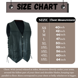 Men Motorcycle Covington Gun Pocket, Side Lace Leather Vest