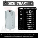 Men's White Side Lace Leather Traditional style Vest.