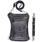 Distressed Brown Drop Leg Leather Thigh Bag