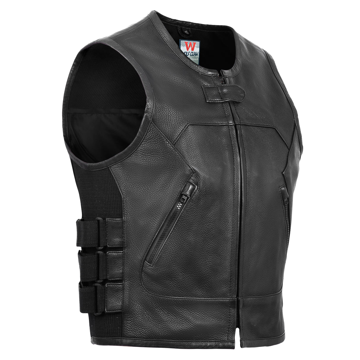 Women's Black SWAT Team & Bulletproof Style Leather Vest