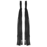 WC6202NKD Naked Leather Motorcycle Clutch Cover Lever Wrap Cover with Fringe 20” Black (Set of 2 - Right/Left) - Back View