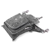 Grey Drop Leg Waist Fanny Leather Thigh Bag