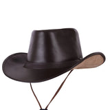 Brown Genuine Leather Cowboy Hat – Indiana Jones Western Style
