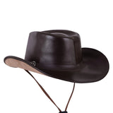 Brown Genuine Leather Cowboy Hat – Indiana Jones Western Style
