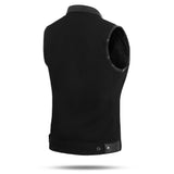 Women's Black Denim Motorcycle Club Vest (WCWV08512DM)