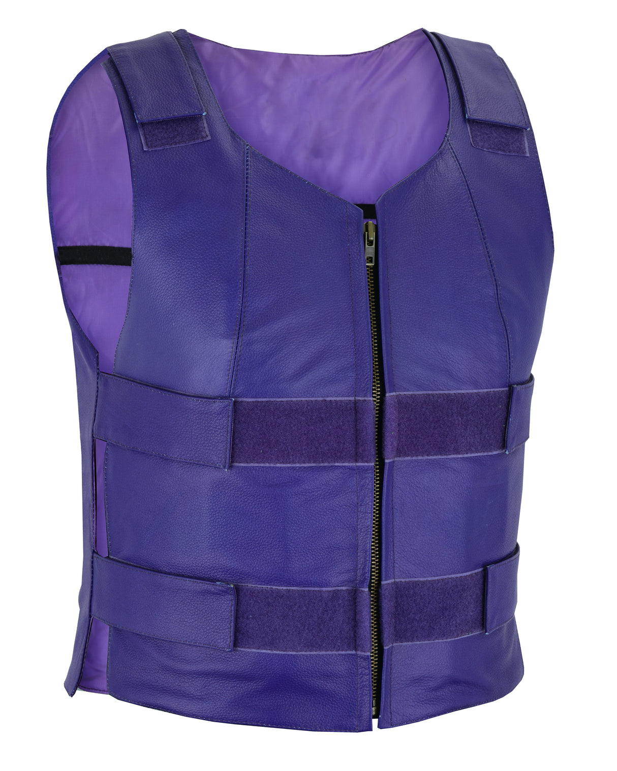 Bulletproof Men Leather Vest Purple color