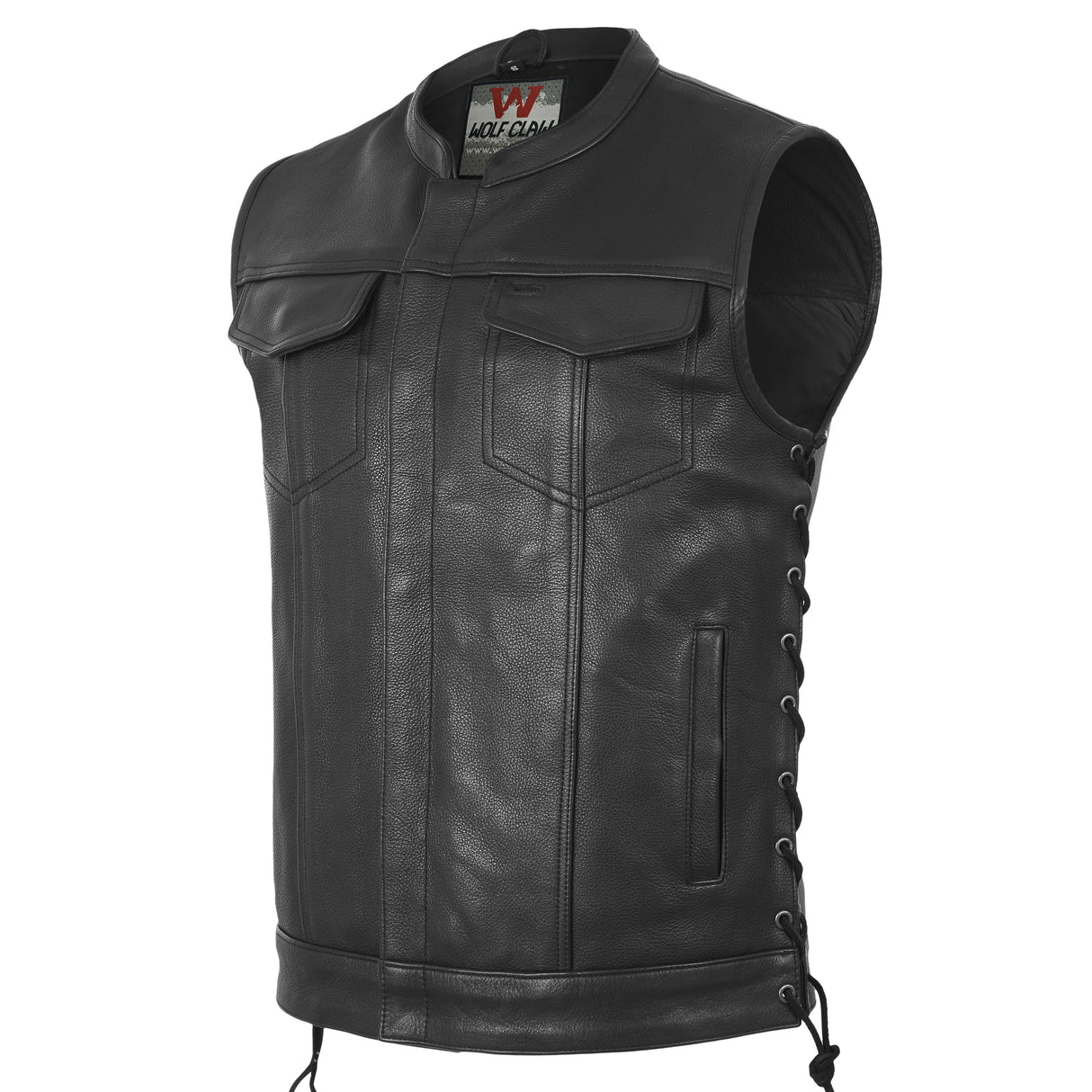 Men's Anarchy Motorcycle Club Concealed Carry Side Lace Leather Vest