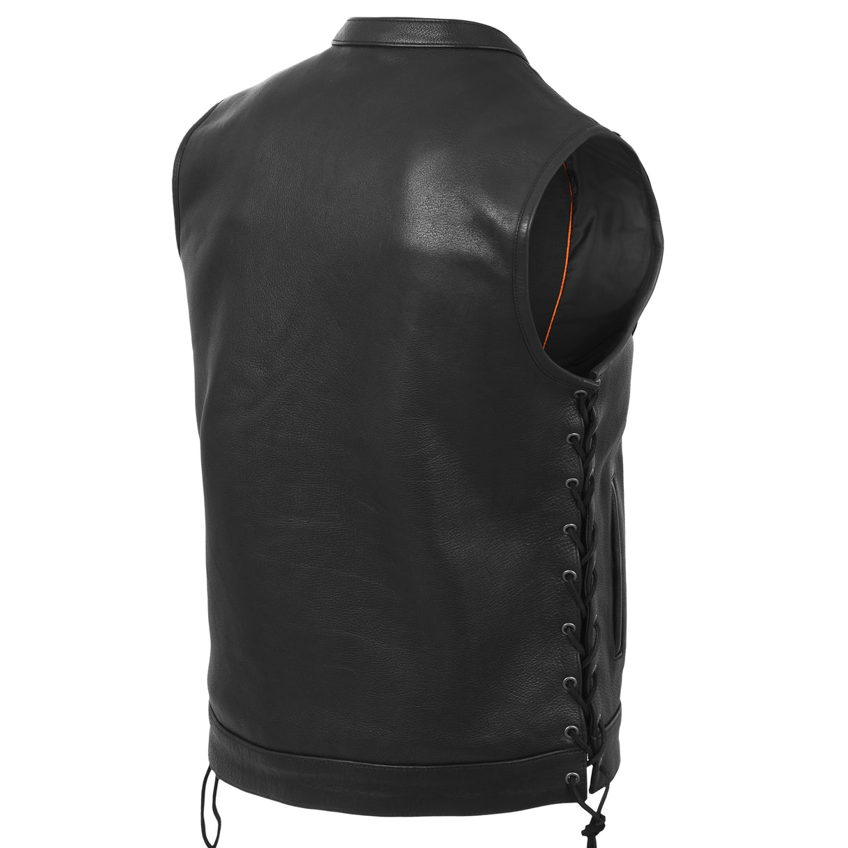 Men's Anarchy Motorcycle Club Concealed Carry Side Lace Leather Vest