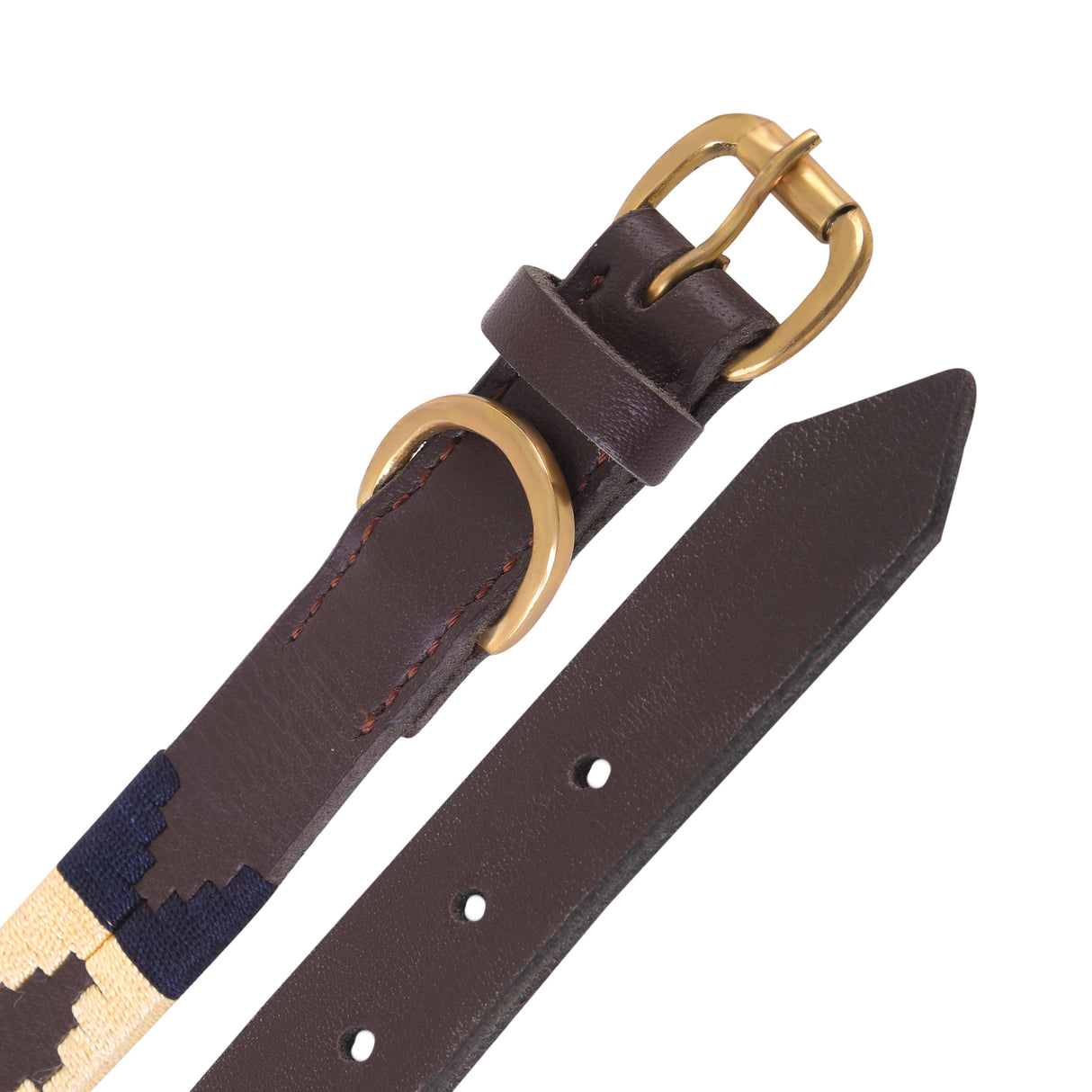 Handmade Adjustable Artisan Embroidered Dog Collar, Western Genuine Leather Pet Collar