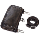 Brown Studded Waist Fanny Hip Clip Bag