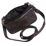 Distressed Brown Hip Clip Waist Leather Bag