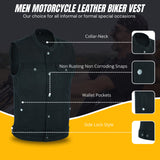 Men SOA Denim Black Vest Club Cut Outlaw Anarchist mc Biker Vest