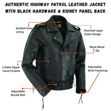 Authentic Highway Patrol Leather Jacket Black Hardware Kidney Back