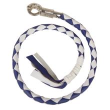 Leather "Get Back" Whip for Motorcycles  MP7900-WHITE/BLUE - Front View