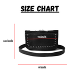 Brown Studded Waist Fanny Hip Clip Bag