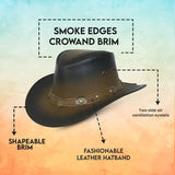 Leather Cowboy Western Hat  Aussie Style with Conchos