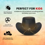 Leather Cowboy Western Hat  Aussie Style with Conchos