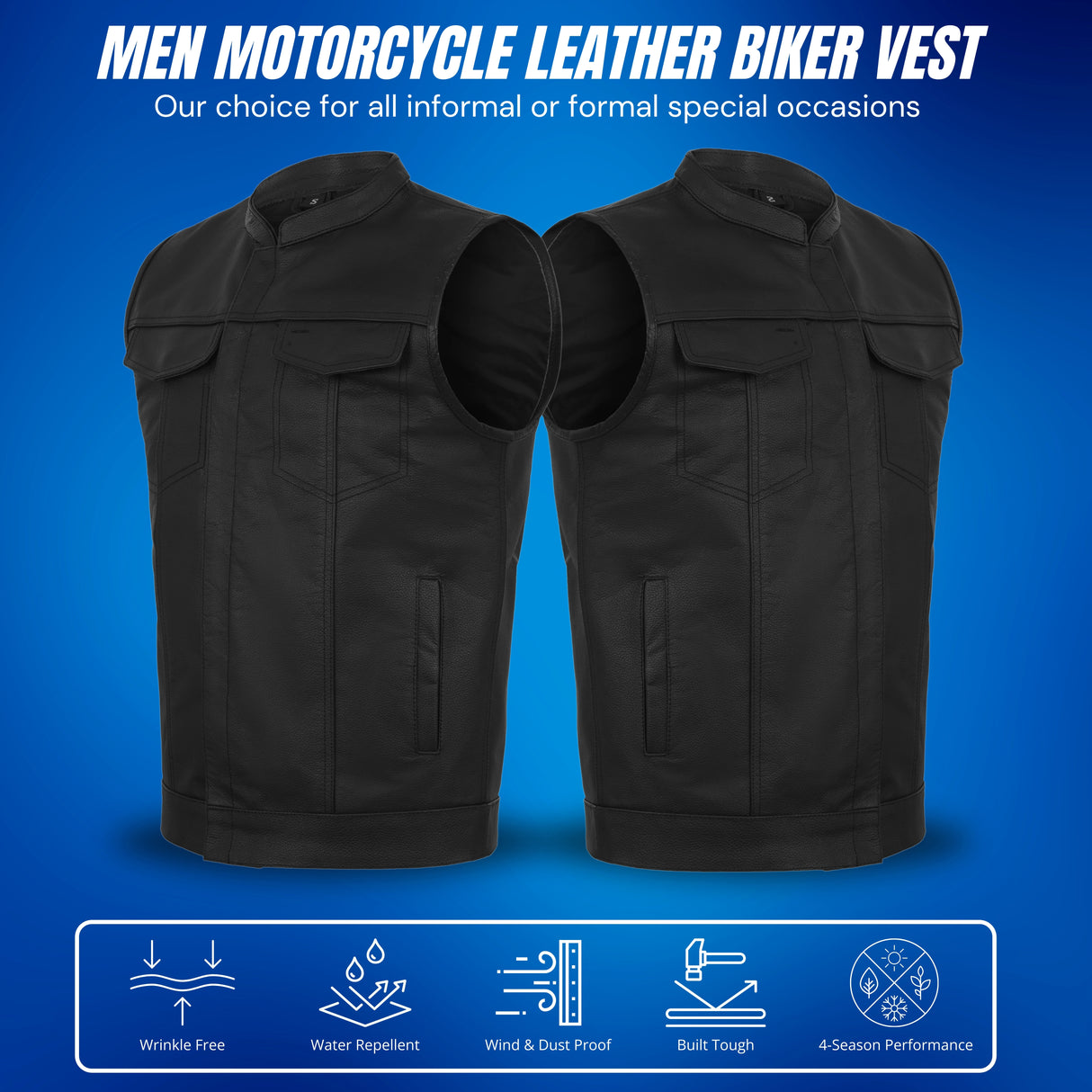 Men's Black Motorcycle SOA Club Outlaws leather Vest