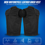 Men's Black Motorcycle SOA Club Outlaws leather Vest