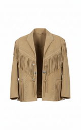 Men’s Western Suede Fringe Jacket – Cowboy Native Inspired Leather Coat