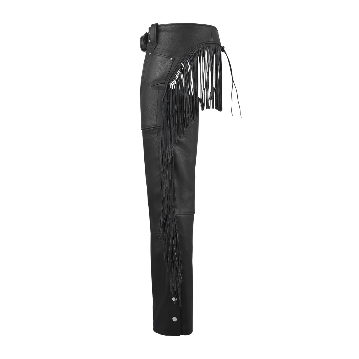 Fringe Tassel Motorcycle Riding Bikers Chap-Black