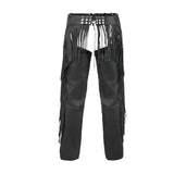 Fringe Tassel Motorcycle Riding Bikers Chap-Black