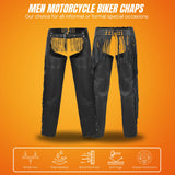 Fringe Tassel Motorcycle Riding Bikers Chap-Black
