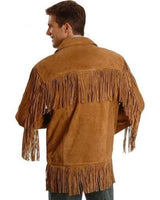 Premium Men’s Western Cowboy Jacket – Suede Fringe with Native American Beadwork