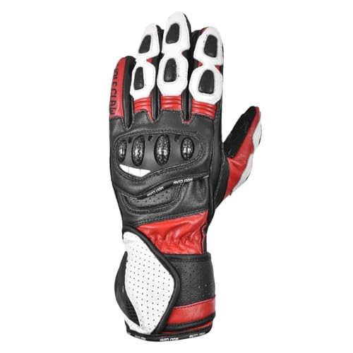 Carbon Fiber Knuckle Powersport Leather Gloves