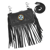 Black Indian Studded Hip Clip Leather Bag