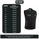 Biker Denim Club Style Anarchy BLACK Vest with Conceal Carry Pockets both sides