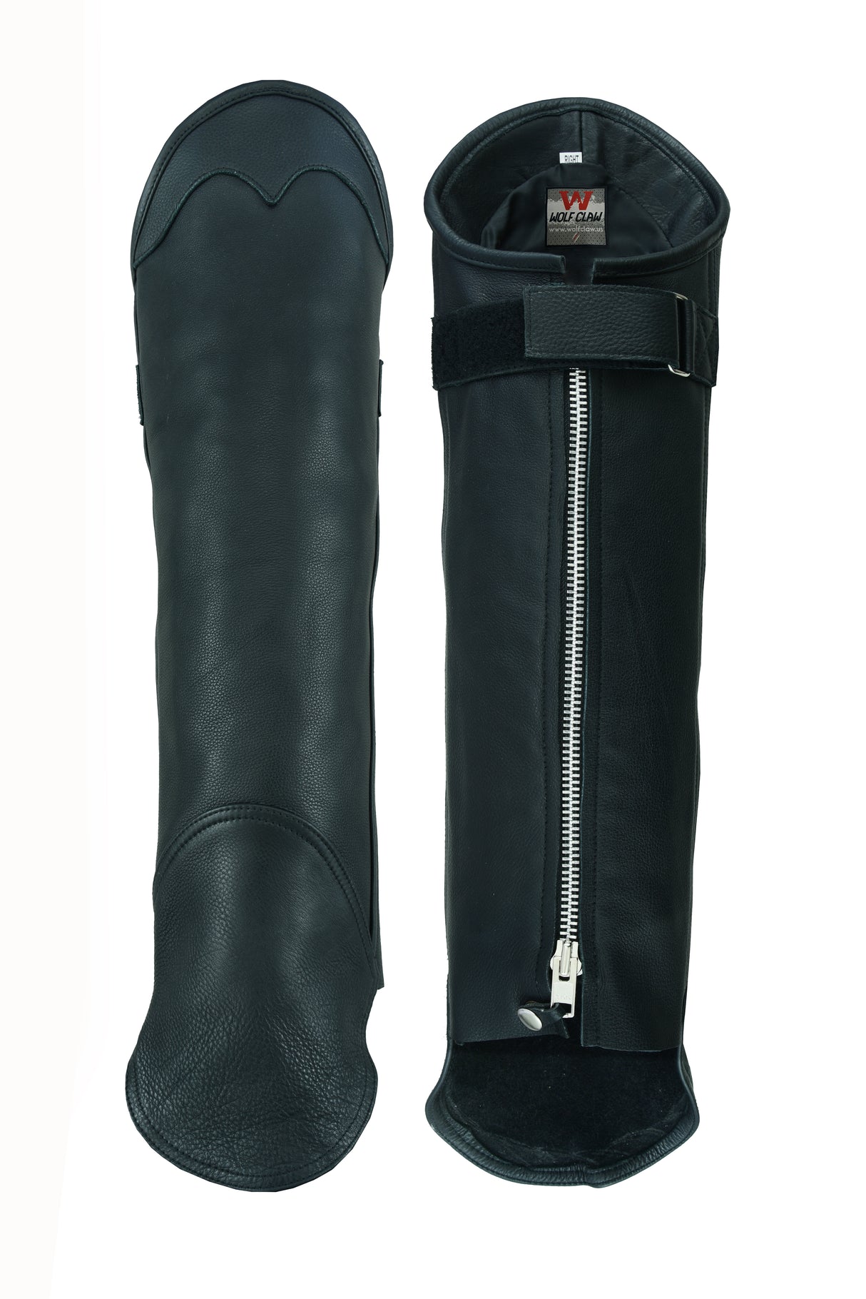 Gaiter Short Legging Premium Black Leather Chap-NKD Black
