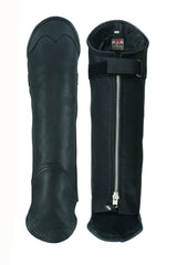 Gaiter Short Legging Premium Black Leather Chap-NKD Black
