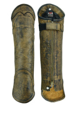Brown Gaiter Short Legging Beige Brown Chap