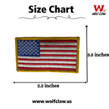 WCEP84 US Flag Embroidery Iron-On Patch – 2.2x3.5" | Multiple Colors - Patches - Size Chart
