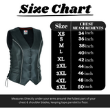 WCWV95641BLING Women's Bling leather motorcycle vest - Rhinestone detail Gun Pocket, Side Lace, Single Panel back, Snap front Biker
