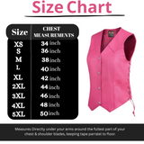 Women's Hot Pink color side laced Gun pockets Leather Vest