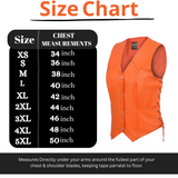 Women's Orange Motorcycle Leather Vest
